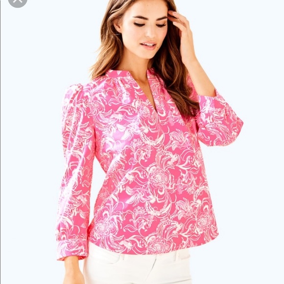 Lilly Pulitzer Tops - Lilly Pulitzer Goop Paltrow Blouse Hotty Pink